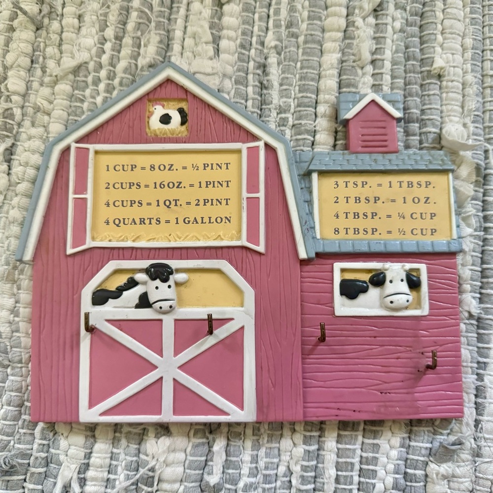 Avon Vtg DOWN ON THE FARM Kitchen Plaque Displaying Measuring Chart Conversions